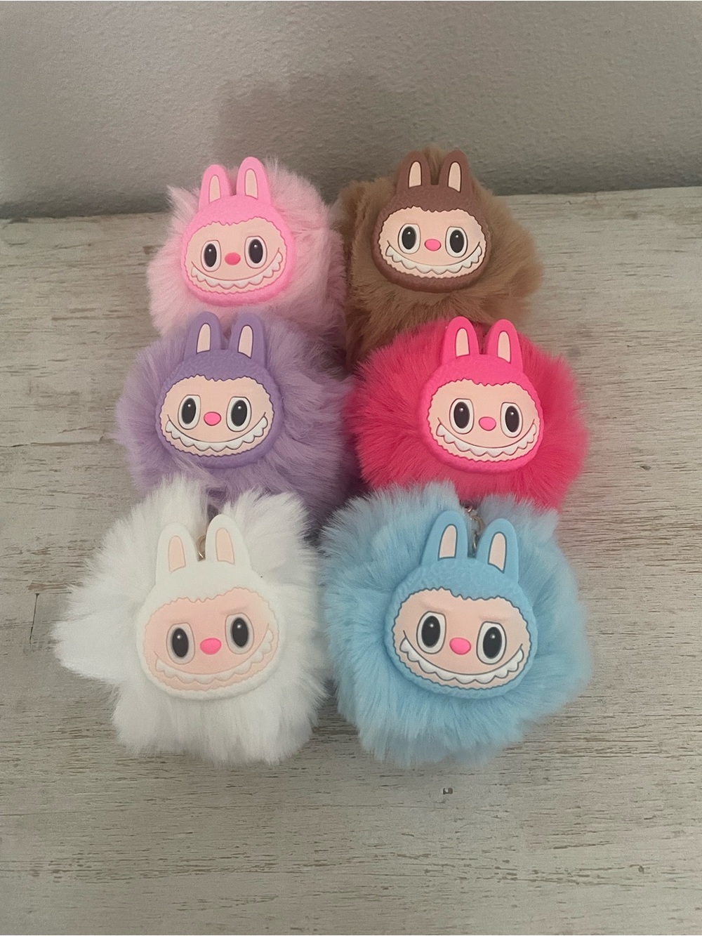 Monsters Fuzzy Puff Ball Keychains - Pick One